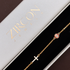 Red Evil-Eye Cross Charm