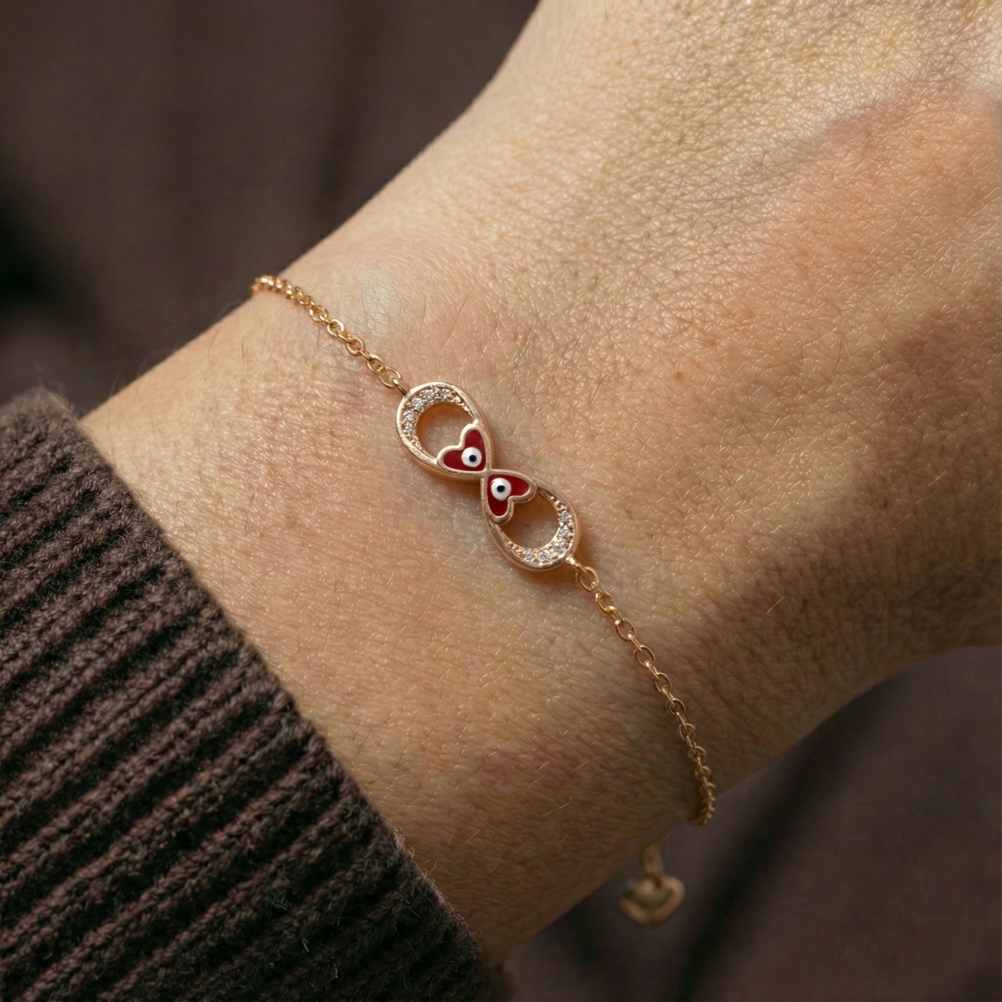 Dual Heart Evil-Eye Infinity