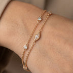 Dual-Chain Marquise & Bezel CZ