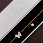 Pavé Butterfly & Pearl Drop