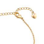 Adjustable extension chain with heart-shaped end on bracelet