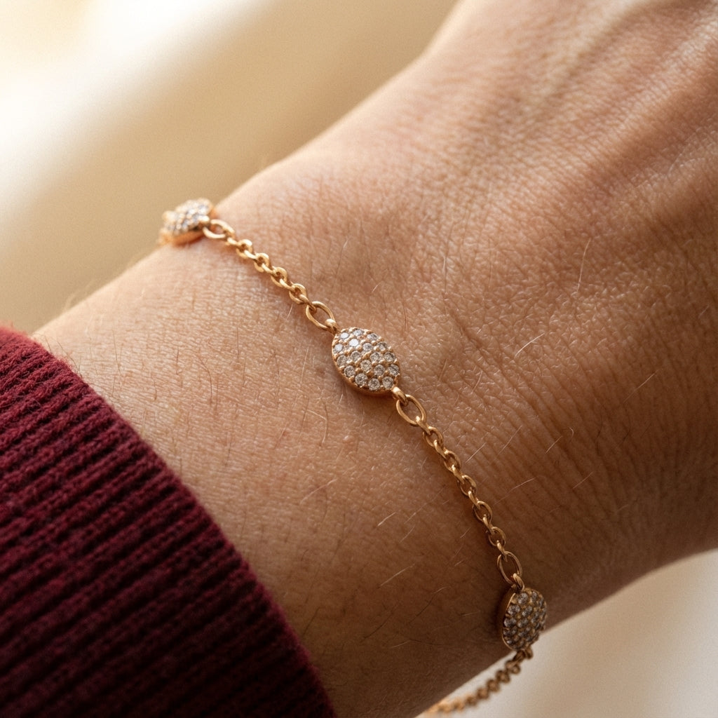 Triple Oval Pavé Charm