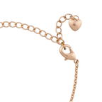 Adjustable extension chain with heart charm on bracelet