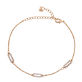 18K gold-plated rectangular bar bracelet with pavé stones on a white background