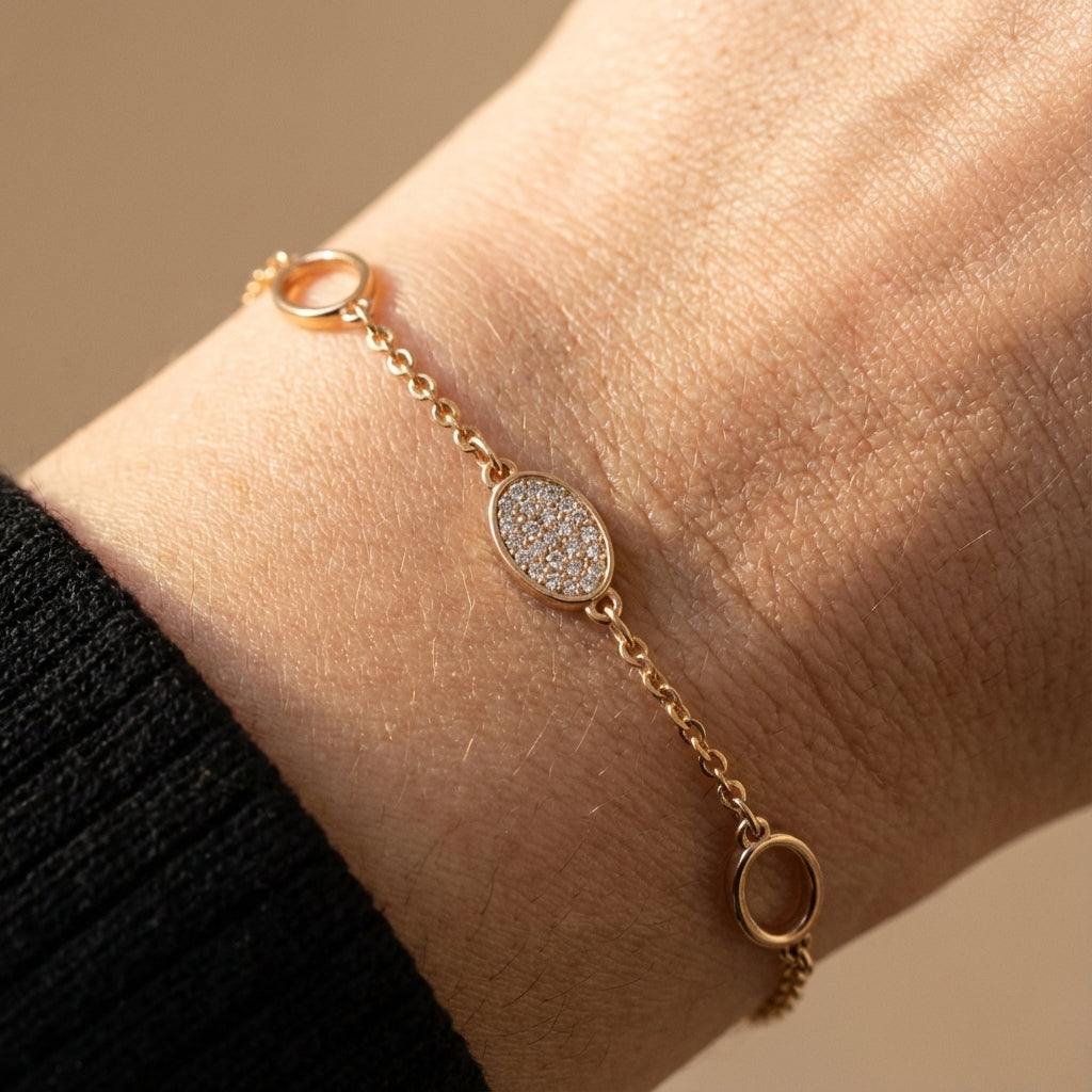 Mixed Oval Pavé Station