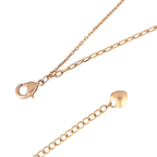 Adjustable lobster clasp and heart-shaped end detail on 18K gold-plated layered bracelet on a white background