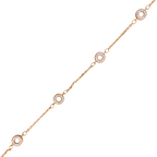 18k Gold bracelet with circular links on a white background