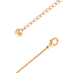 Gold chain necklace with clasp on a white background