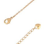 Gold chain necklace with a clasp on a white background