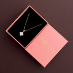 Diamond-shaped stone pendant necklace in a Zircon Jewels gift box