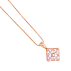 Necklace with a square pendant on a white background