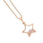 Close-up of the star pendant with pavé detail