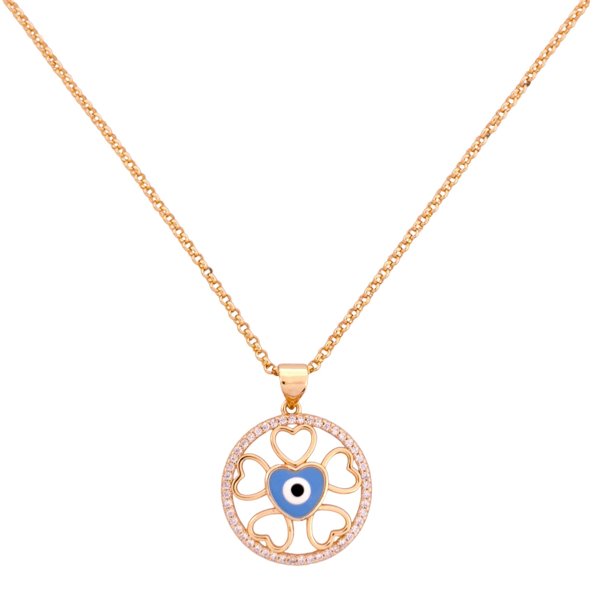 Blue Evil Eye Heart Circle