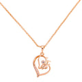 Gold-plated heart pendant necklace with a horse head design on a white background