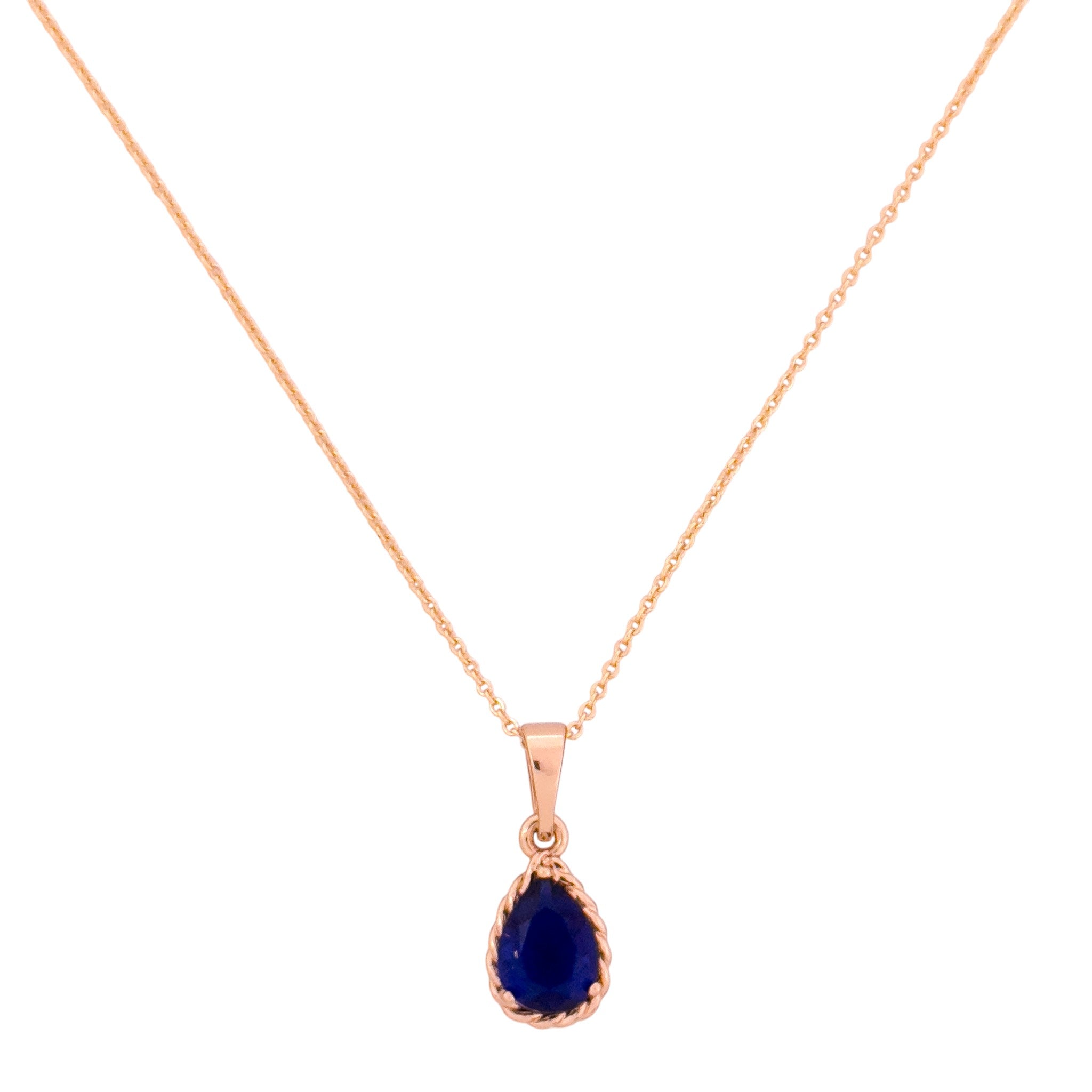 Sapphire Rope Halo Teardrop