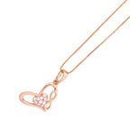 Close-up of the heart-and-infinity pendant detail