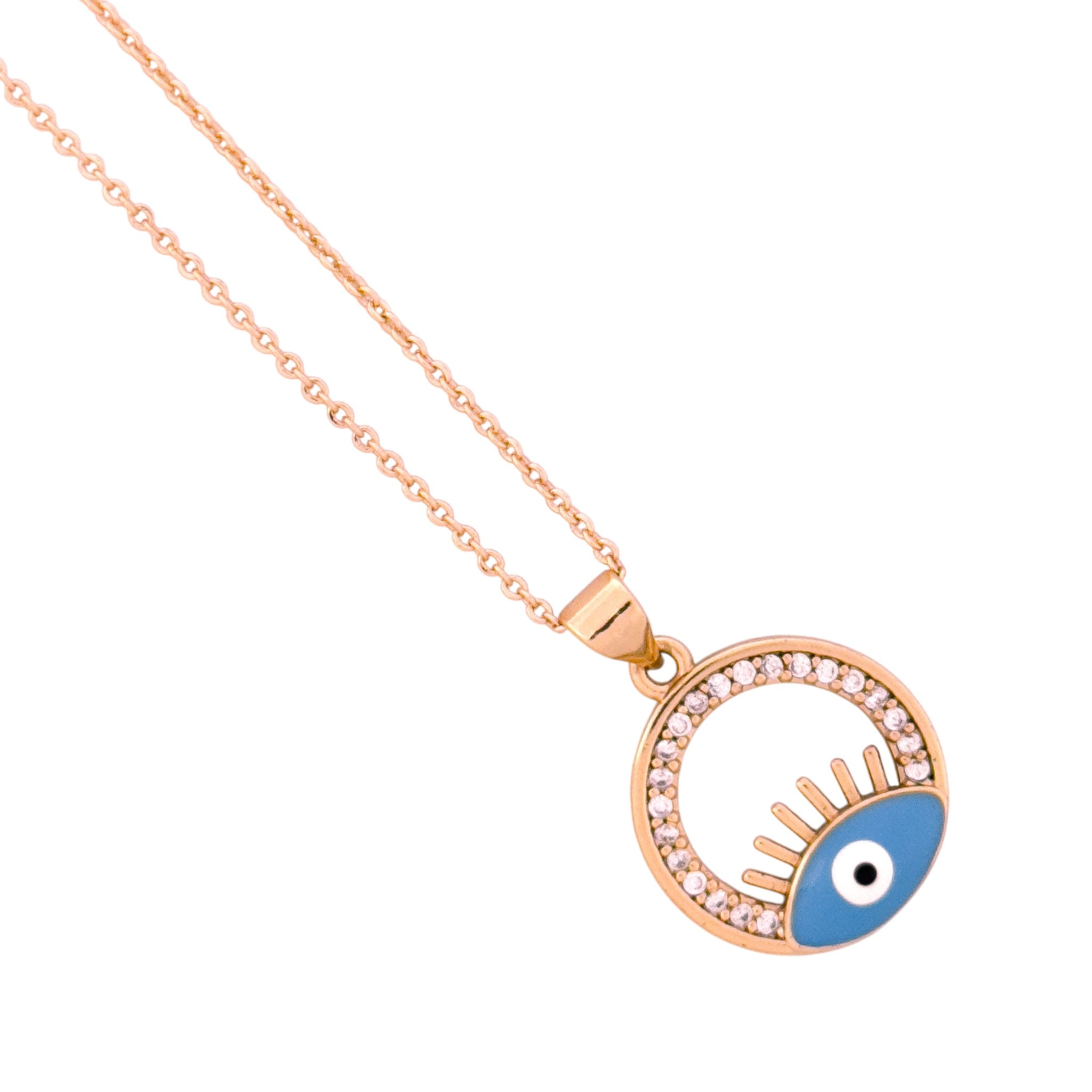 Blue Evil Eye Pavé Halo