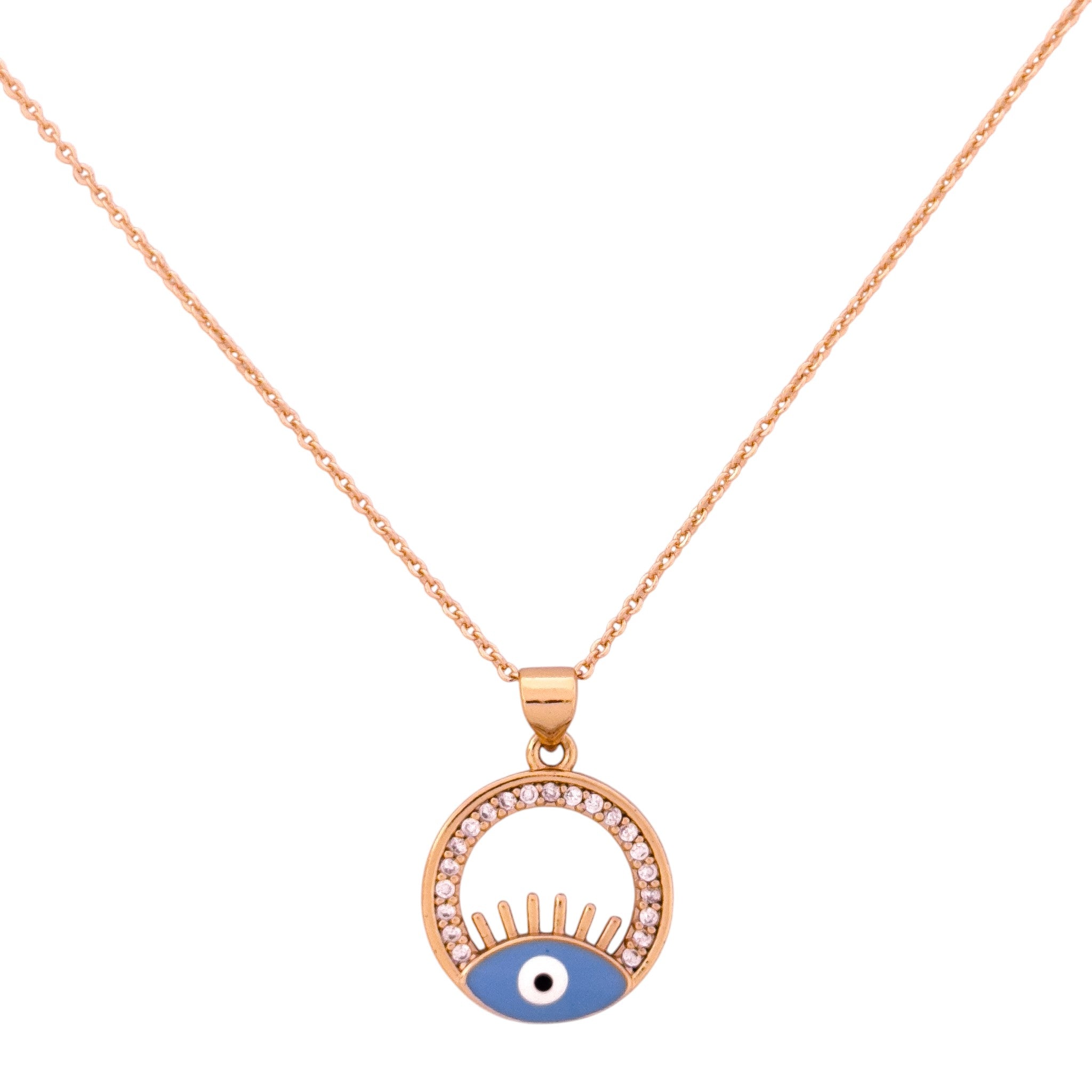 Blue Evil Eye Pavé Halo