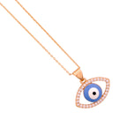 Close-up of the evil eye pendant detail