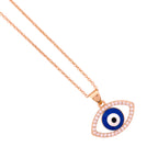 Close-up of the evil eye pendant detail